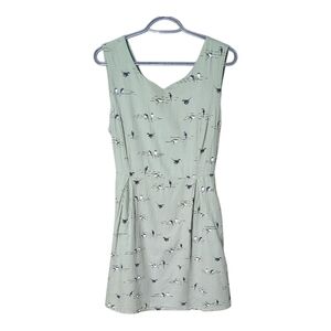 SM Wardrobe Mint Green Novelty Bird Print‎ A Line Dress Size XL Slim Fit